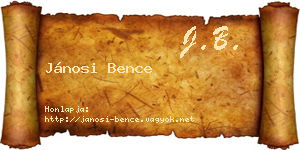 Jánosi Bence névjegykártya
