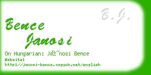 bence janosi business card